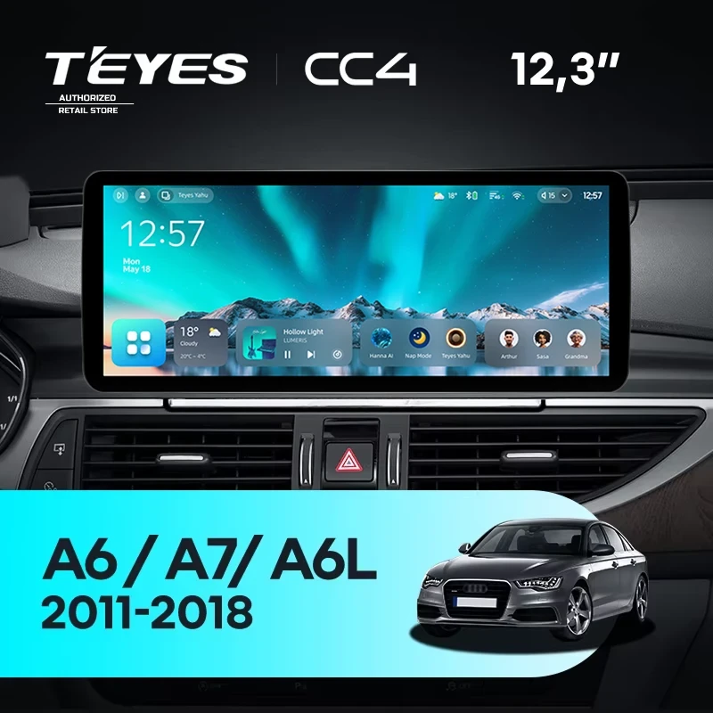 Штатная магнитола Teyes CC4 12.3" 6/64 Audi A7 4G (HN+R System) (2011-2014)