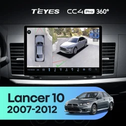 Штатная магнитола Teyes CC4 Pro 360 12/256 Mitsubishi Lancer 10 CY (2007-2012) Тип-A (11")