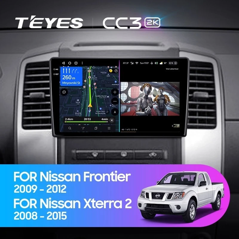 Штатная магнитола Teyes CC3 2K 360 6/128 Nissan Frontier (2009-2012)