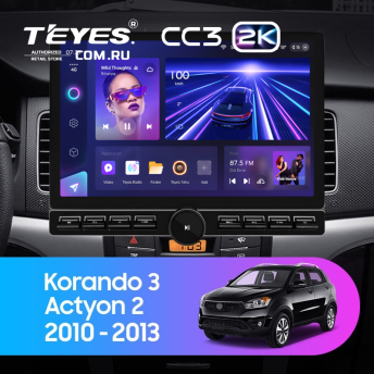Штатная магнитола Teyes CC3 2K 6/128 SsangYong Korando 3 (2010-2013) (13" с кнопками)
