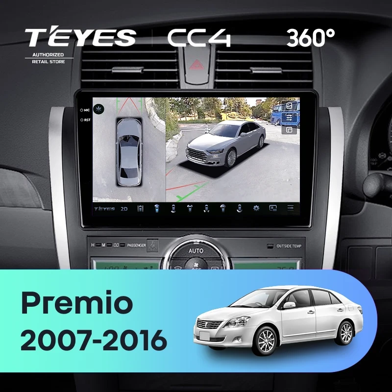 Штатная магнитола Teyes CC4 360 8/128 Toyota Premio (T260) (2007-2016) Правый руль