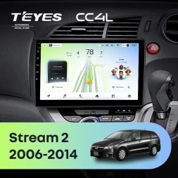 Штатная магнитола Teyes CC4L 6/64 с DTS Honda Stream 2 (2006-2014) правый руль
