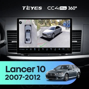 Штатная магнитола Teyes CC4 Pro 360 12/256 Mitsubishi Lancer 10 CY (2007-2012) Тип-B (11")