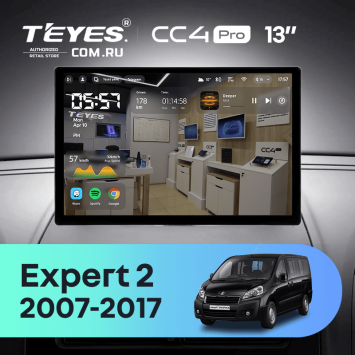 Штатная магнитола Teyes CC4 Pro 8/128 Peugeot Expert 2 G9 (2007-2017) (0din) (13")