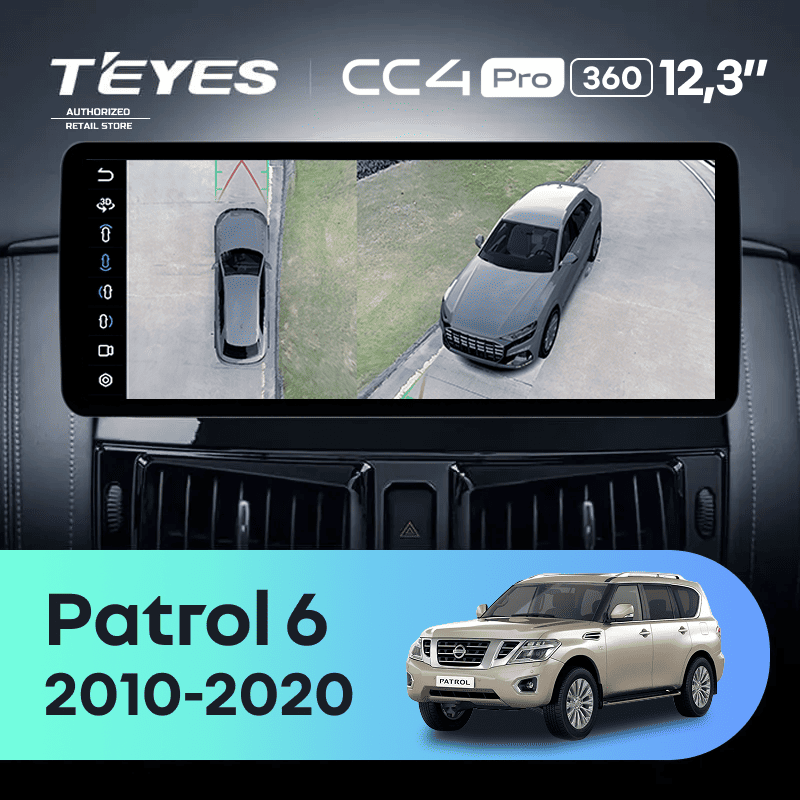 Штатная магнитола Teyes CC4 Pro 12.3" 360 8/128 Nissan Patrol 6 Y62 (2010-2020)