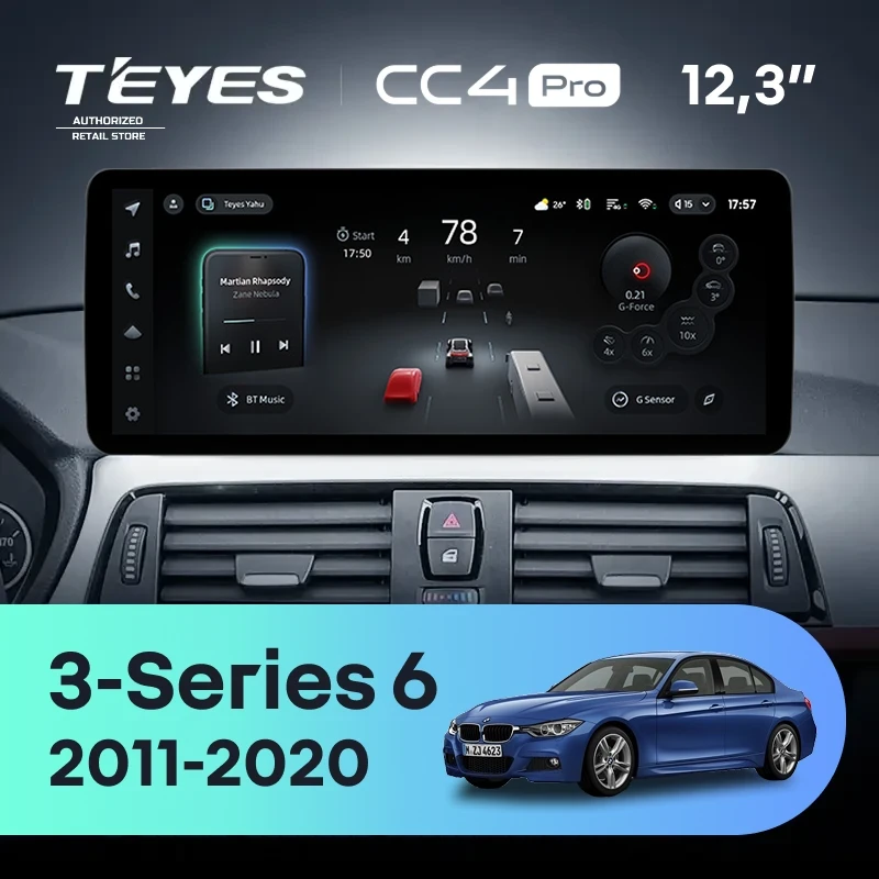 Штатная магнитола Teyes CC4 Pro 12.3" 8/128 BMW 3-Series 6 F30 F31 (NBT) (2011-2020) Universal