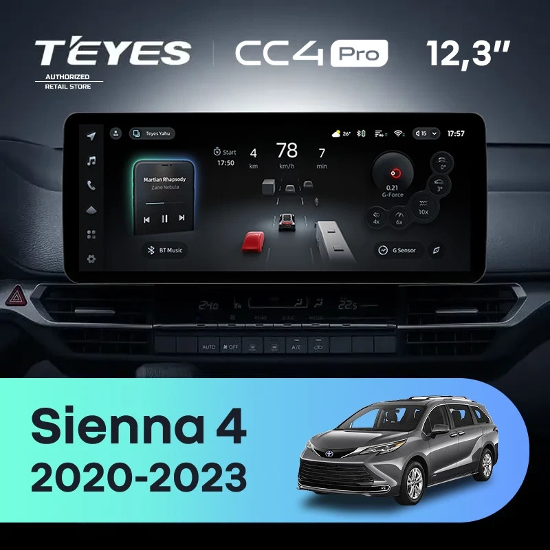 Штатная магнитола Teyes CC4 Pro 12.3" 12/256 Toyota Sienna 4 XL40 (2020-2023)