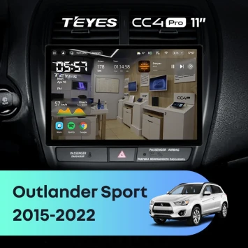 Штатная магнитола Teyes CC4 Pro 12/256 Mitsubishi Outlander Sport (2015-2026) Тип-A (11")