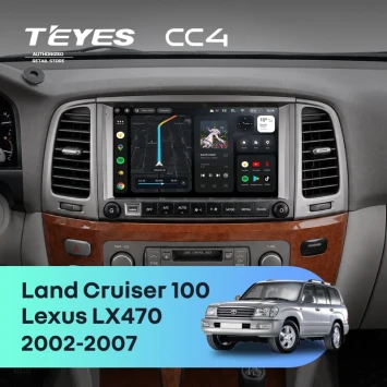 Штатная магнитола Teyes CC4 6/64 Toyota Land Cruiser 100 (2002-2007) F2 Тип-C