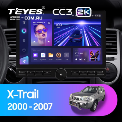 Штатная магнитола Teyes CC3 2K 6/128 Nissan X-Trail T30 (2000-2007) F1 (13" с кнопками)