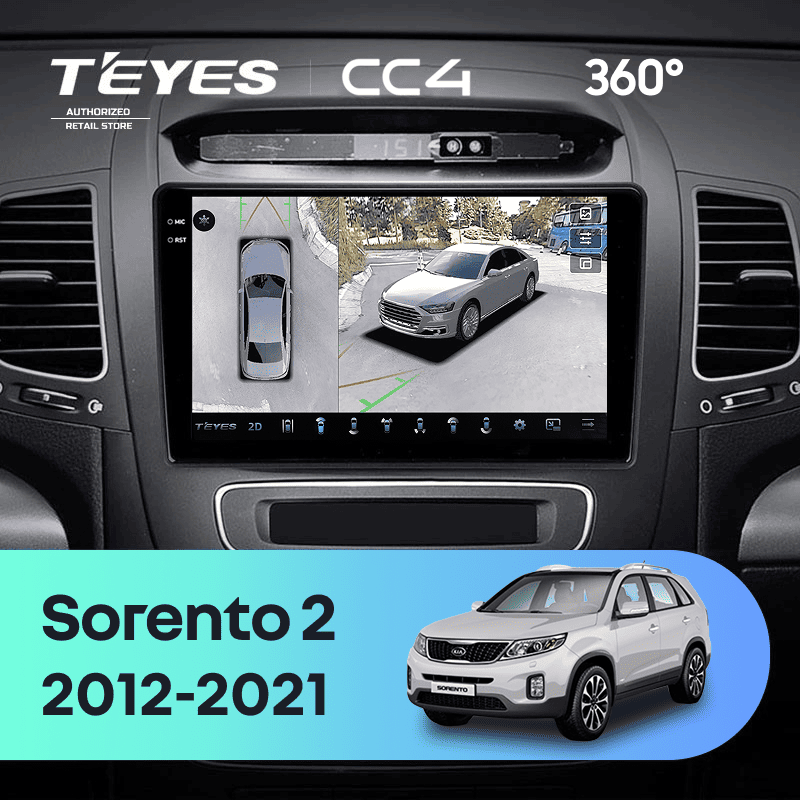 Штатная магнитола Teyes CC4 360 6/64 Kia Sorento 2 II XM (2012-2021) F2