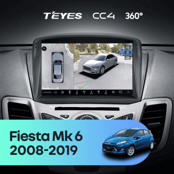 Штатная магнитола Teyes CC4 360 6/64 Ford Fiesta Mk 6 (2008-2019) F2 Тип-A