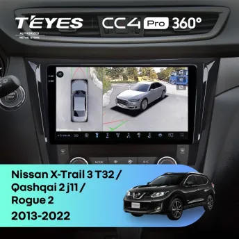 Штатная магнитола Teyes CC4 Pro 360 12/256 Nissan Rogue 2 (2013-2022) F3 Тип-C