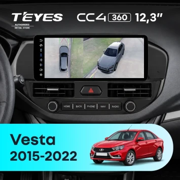 Штатная магнитола Teyes CC4 12.3" 360 8/128 Lada Vesta (2015-2022) Тип-A