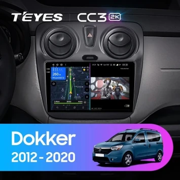 Штатная магнитола Teyes CC3 2K 4/64 Renault Dokker (2012-2020)