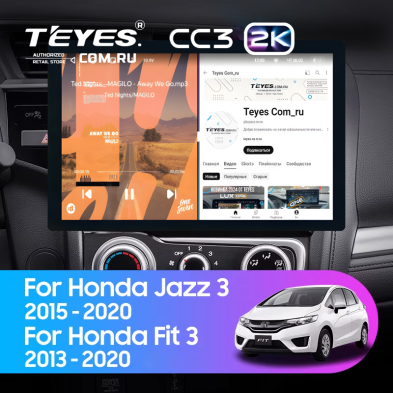 Штатная магнитола Teyes CC3 2K 4/32 Honda Jazz 3 (2015-2020) Тип-B (13")