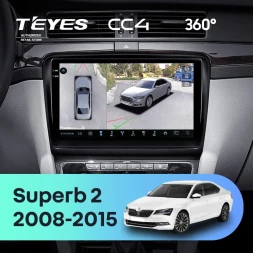 Штатная магнитола Teyes CC4 360 8/128 Skoda Superb 2 B6 (2008-2015) (10 inch Universal)
