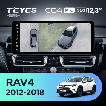 Штатная магнитола Teyes CC4 Pro 12.3" 360 8/128 Toyota RAV4 XA40 (2012-2018) F1