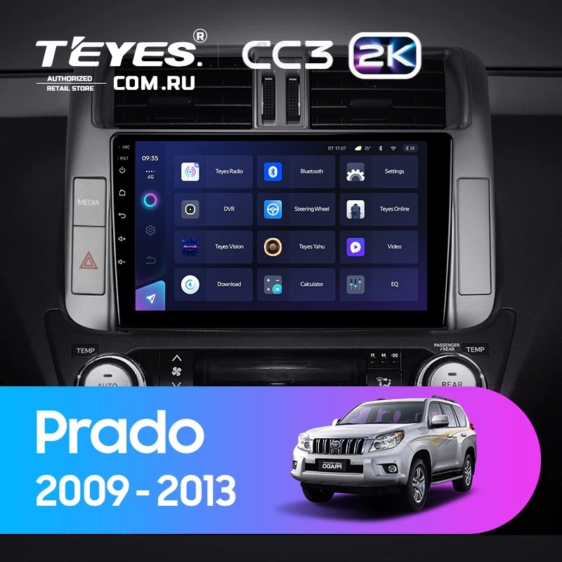 Штатная магнитола Teyes CC3 2K 360 6/128 Toyota Land Cruiser Prado 150 (2009-2013) F1 Тип-C