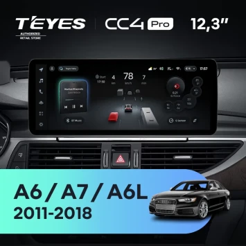 Штатная магнитола Teyes CC4 Pro 12.3" 12/256 Audi A7 4G (HN+R System) (2011-2014)
