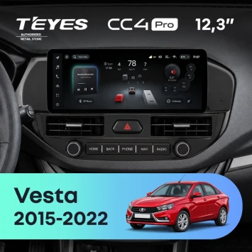 Штатная магнитола Teyes CC4 Pro 12.3" 8/128 Lada Vesta (2015-2022) Тип-B