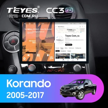 Штатная магнитола Teyes CC3 2K 4/32 SsangYong Korando Sports (2005-2017) (11")