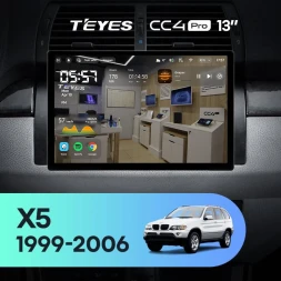 Штатная магнитола Teyes CC4 Pro 12/256 BMW X5 E39 E53 (1999-2006) (13")