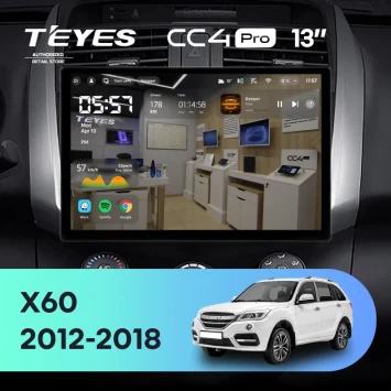 Штатная магнитола Teyes CC4 Pro 8/128 Lifan X60 (2012-2018) (13")
