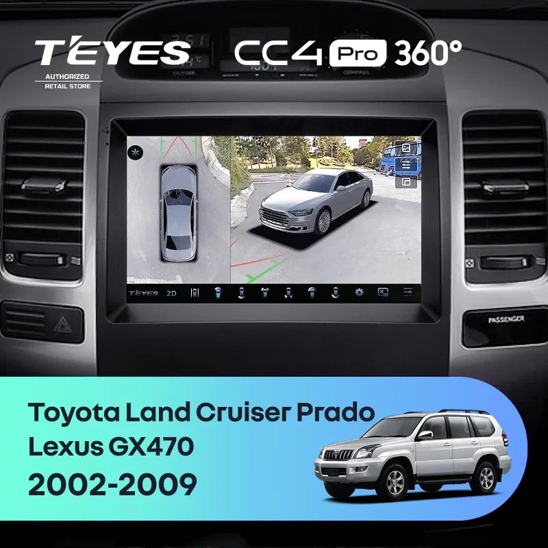 Штатная магнитола Teyes CC4 Pro 360 8/128 Lexus GX470 (2002-2009) F2