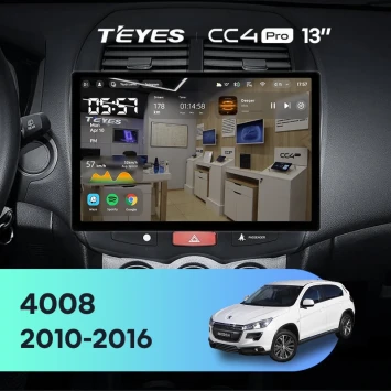 Штатная магнитола Teyes CC4 Pro 8/128 Peugeot 4008 (2010-2016) F1 Тип-A (13")