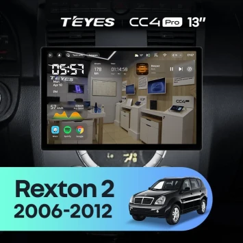 Штатная магнитола Teyes CC4 Pro 12/256 SsangYong Rexton Y250 2 (2006-2012) (13")