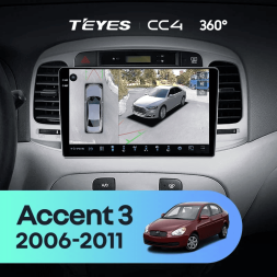 Штатная магнитола Teyes CC4 360 8/128 Hyundai Accent 3 (2006-2011)