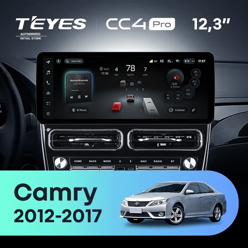 Штатная магнитола Teyes CC4 Pro 12.3" 8/128 Toyota Camry XV55 XV50 (2012-2017) F2