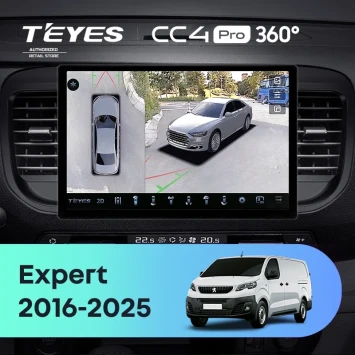 Штатная магнитола Teyes CC4 Pro 360 12/256 Peugeot Expert (2016-2026) (13")