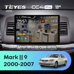 Штатная магнитола Teyes CC4 Pro 8/128 Toyota Mark II 9 X110 (2000-2007) F2 (11")