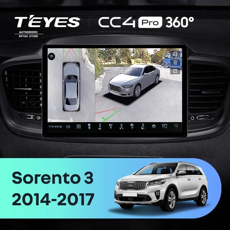 Штатная магнитола Teyes CC4 Pro 360 8/128 Kia Sorento 3 Prime (2014-2017) Тип-A (11")