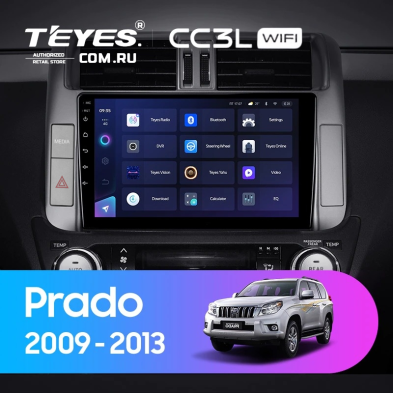 Штатная магнитола Teyes CC3L WiFi 2/32 Toyota Land Cruiser Prado 150 (2009-2013) F1 Тип-C