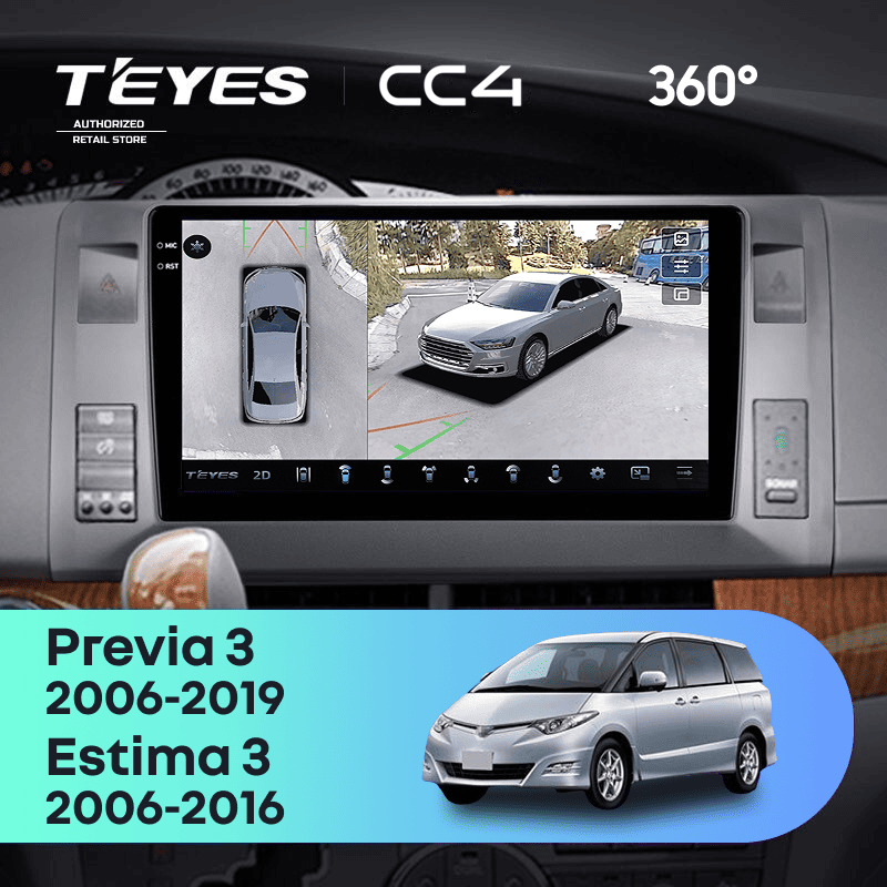 Штатная магнитола Teyes CC4 360 8/128 Toyota Previa, Estima AHR20 XR50 (2006-2019)