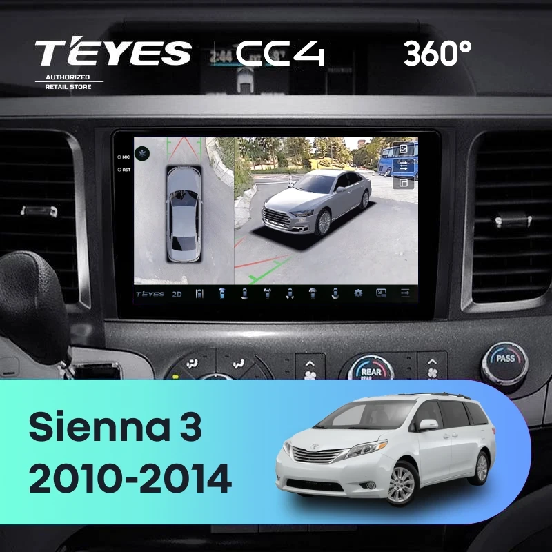 Штатная магнитола Teyes CC4 360 8/128 Toyota Sienna 3 XL30 (2010-2014)