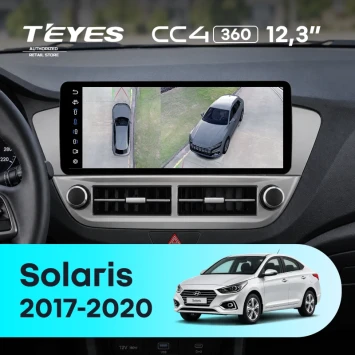 Штатная магнитола Teyes CC4 12.3" 360 6/64 Hyundai Solaris 2 (2017-2020) Тип-A