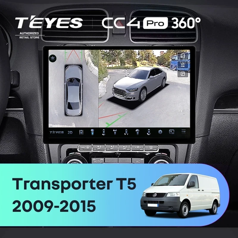 Штатная магнитола Teyes CC4 Pro 360 12/256 Volkswagen Transporter (T5) (2009-2015) (11")