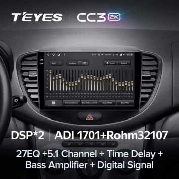 Штатная магнитола Teyes CC3 2K 4/64 Hyundai i10 (2007-2013)