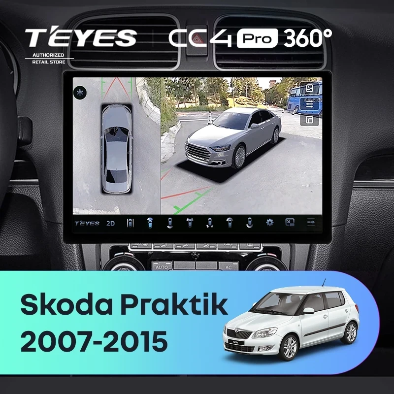 Штатная магнитола Teyes CC4 Pro 360 8/128 Skoda Praktik (2007-2015) (11")