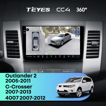 Штатная магнитола Teyes CC4 360 6/64 Mitsubishi Outlander 2 (2005-2011) F1 Тип-B