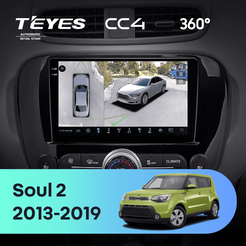 Штатная магнитола Teyes CC4 360 8/128 Kia Soul 2 PS (2013-2019) Тип-B