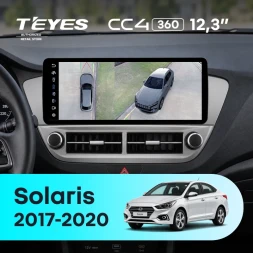 Штатная магнитола Teyes CC4 12.3" 360 8/128 Hyundai Solaris 2 (2017-2020) Тип-A