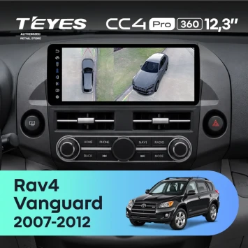Штатная магнитола Teyes CC4 Pro 12.3" 360 12/256 Toyota Vanguard (2007-2012) F2