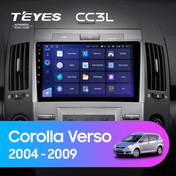 Штатная магнитола Teyes CC3L 4/32 Toyota Corolla Verso AR10 (2004-2009) F2