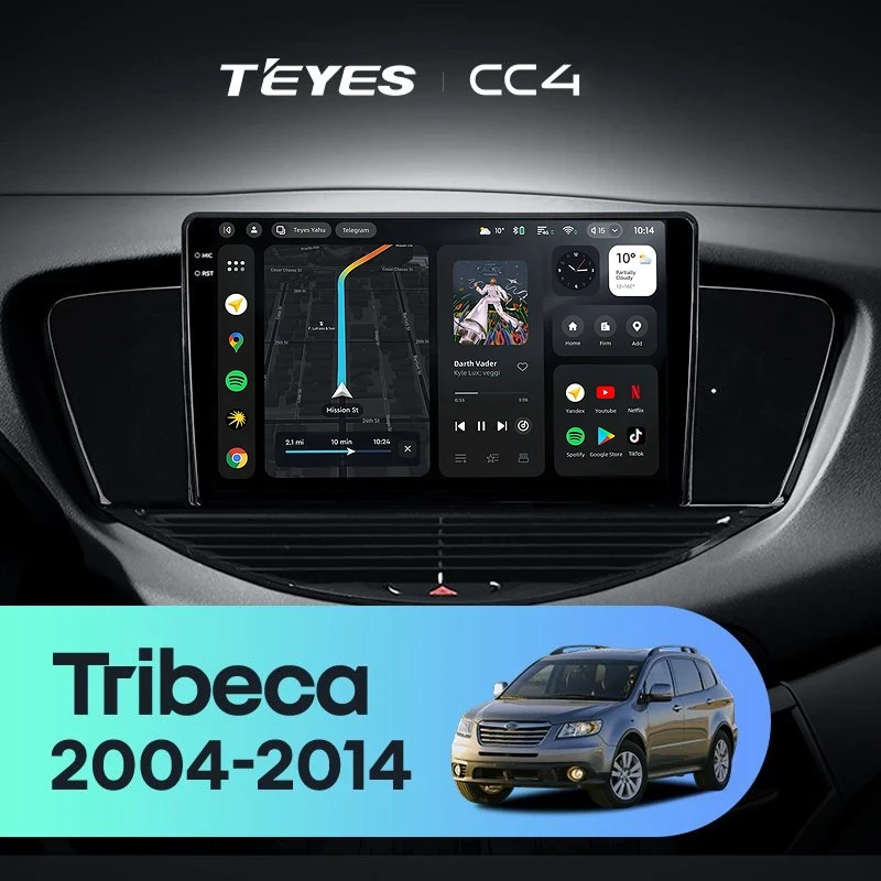 Штатная магнитола Teyes CC4 6/64 Subaru Tribeca WX W10 (2004-2014)