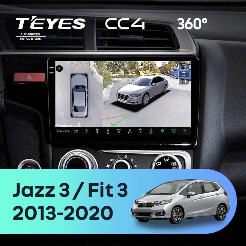 Штатная магнитола Teyes CC4 360 6/64 Honda Fit 3 (2013-2020) Тип-A